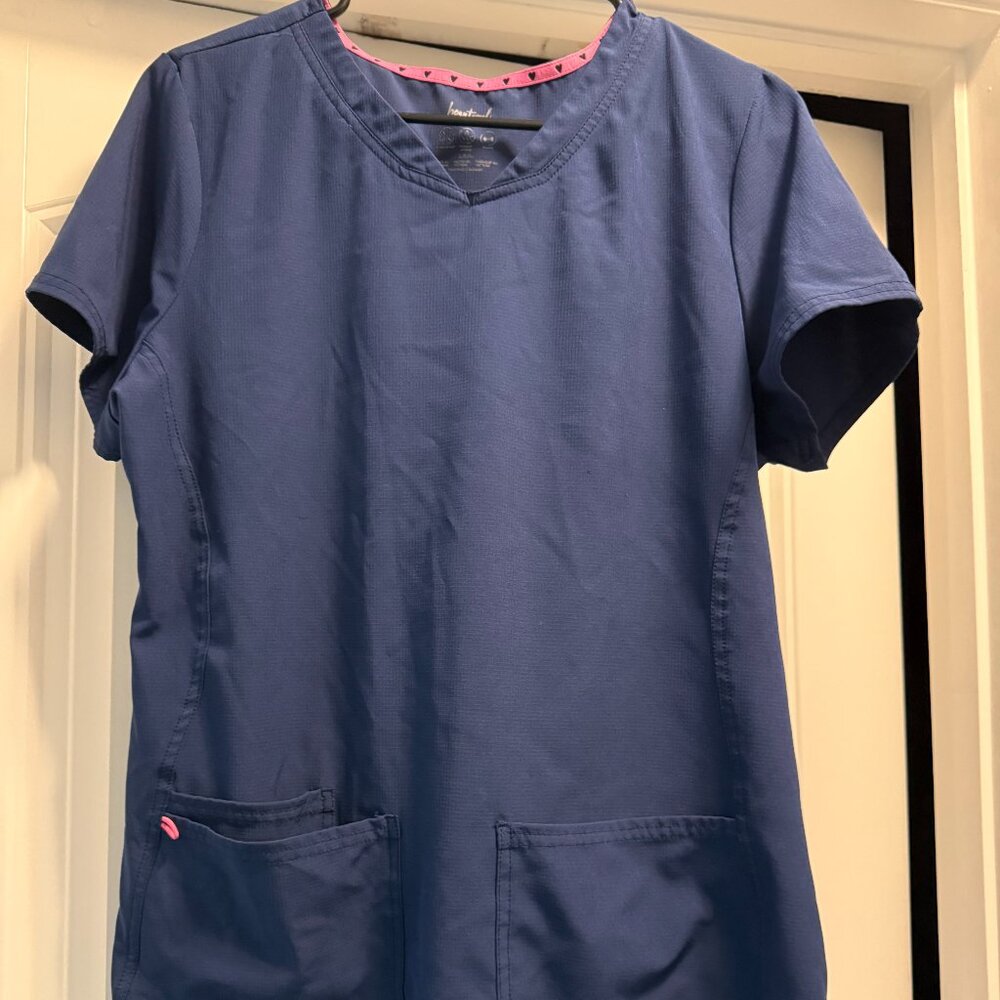 Heart Soul Navy Scrub Top